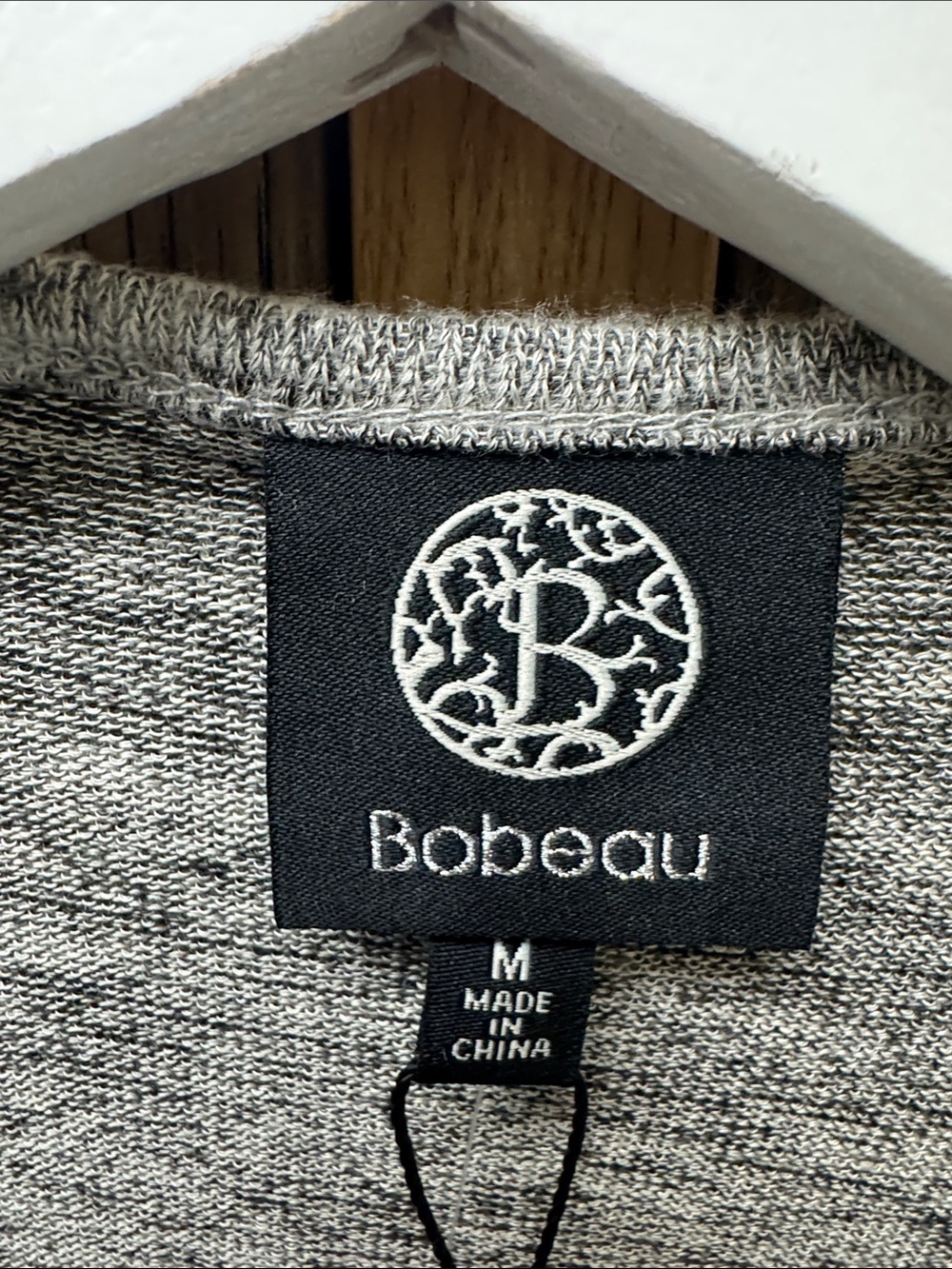 NWT Bobeau Grey Zebra Stripe Open Front Cardigan, size M - Picture 3 of 6